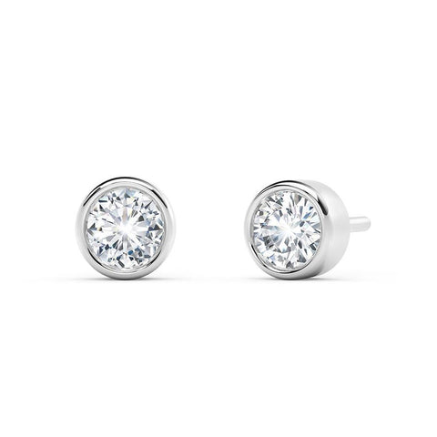 Forevermark Bezel Set Diamond Stud Earrings