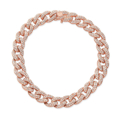 pave diamond cuban link bracelet