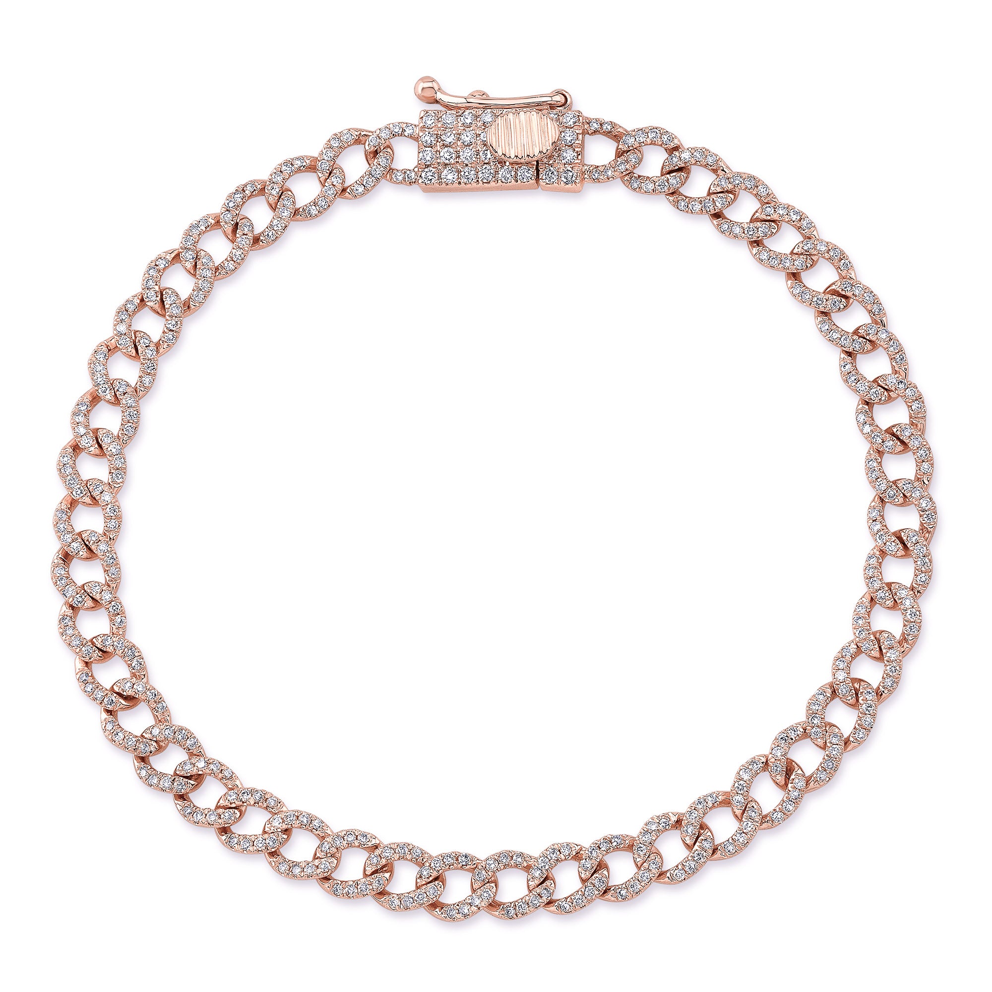 JustDesi Mini Pave Link Bracelet in Rose Gold