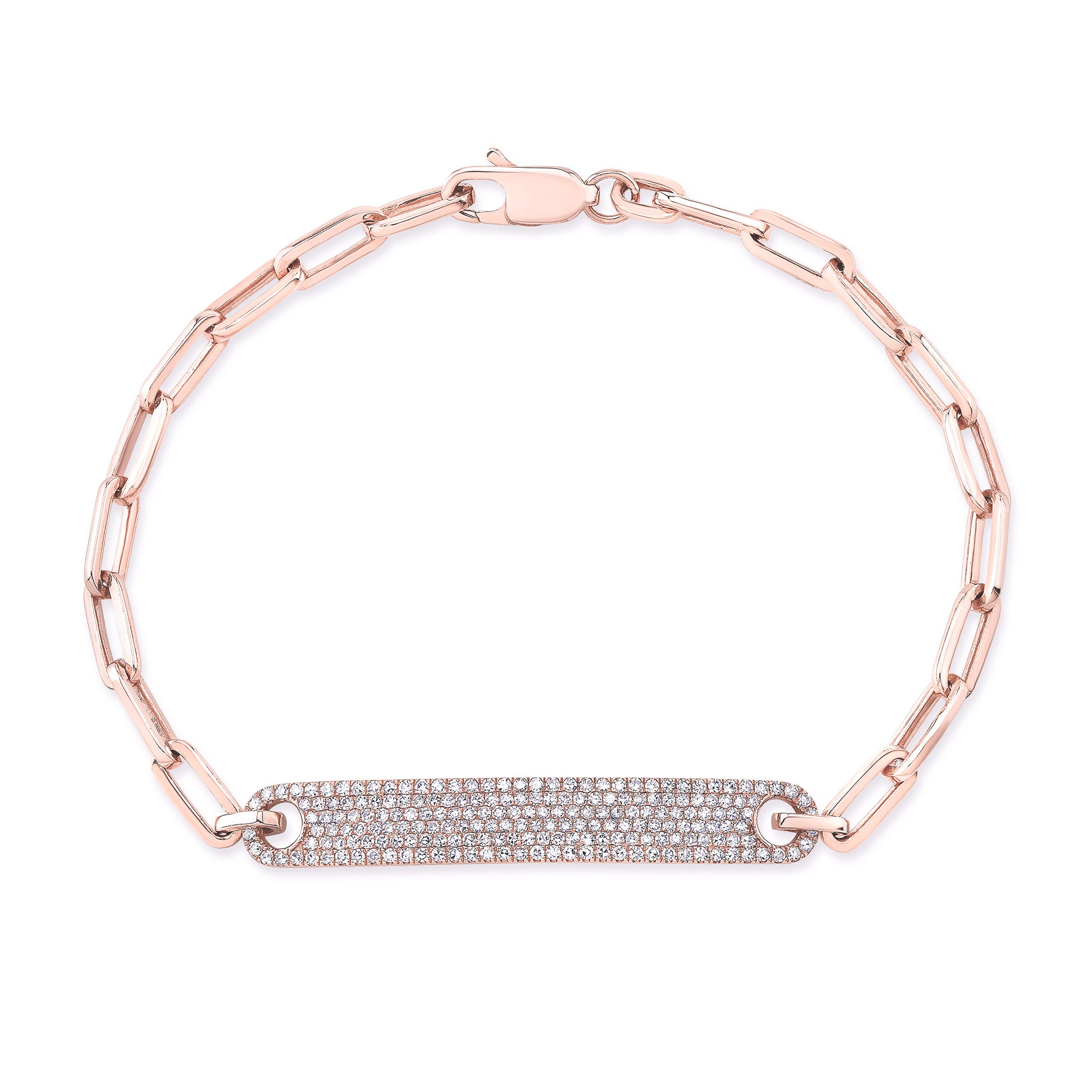 JustDesi Paper Clip Chain ID Bracelet in Rose Gold