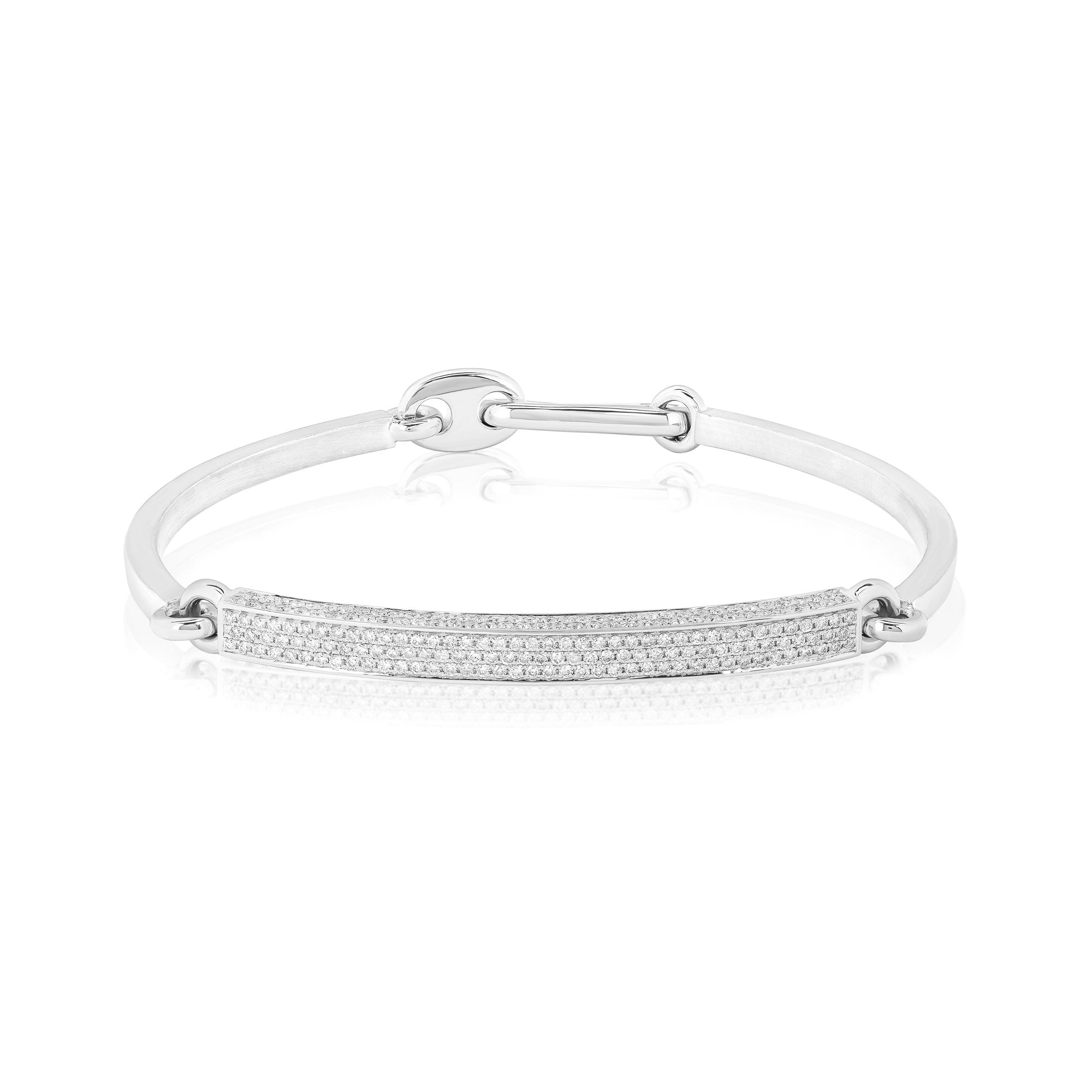 JustDesi Men’s Semi-Flexible Bracelet in White Gold