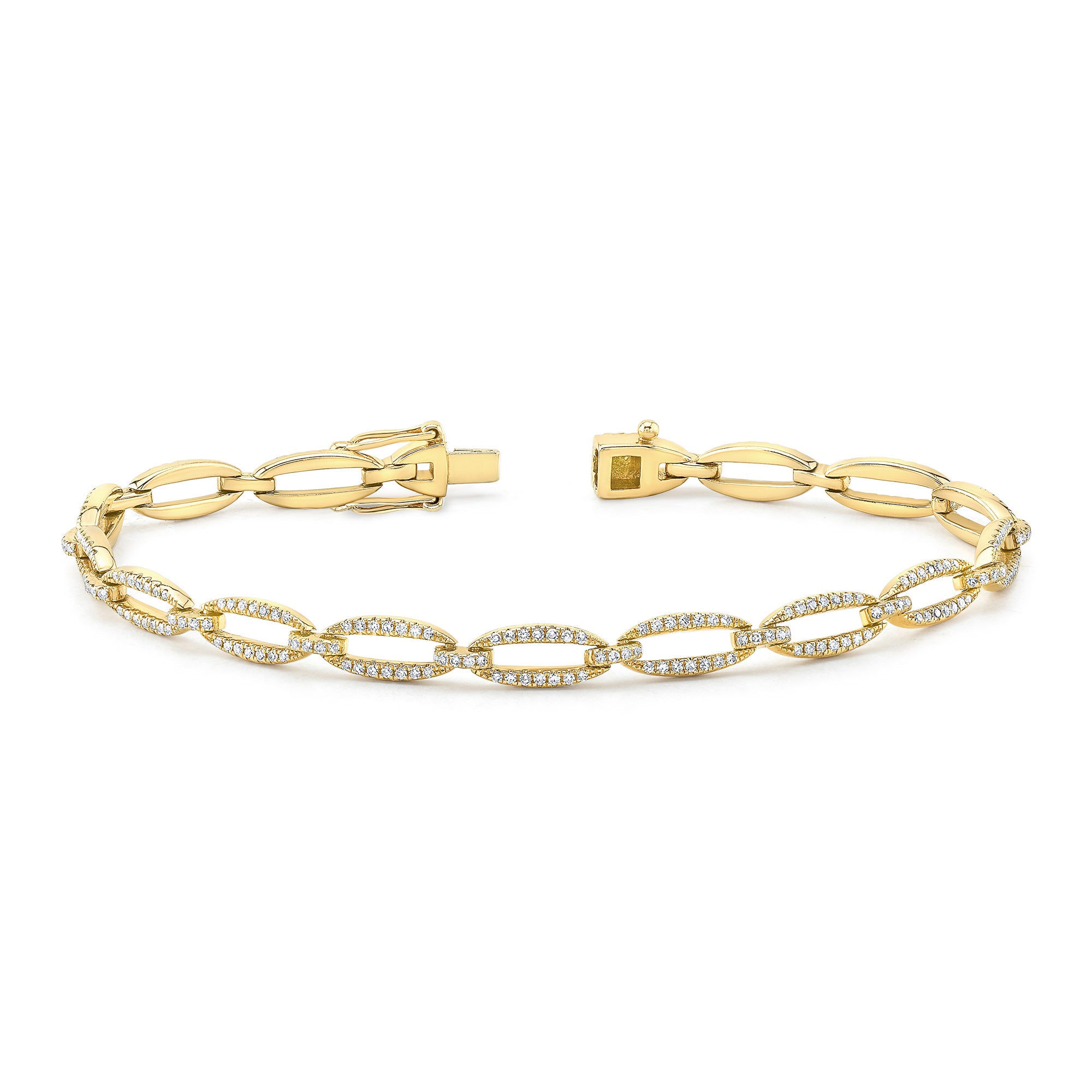 JustDesi Oval Link Bracelet in Yellow Gold