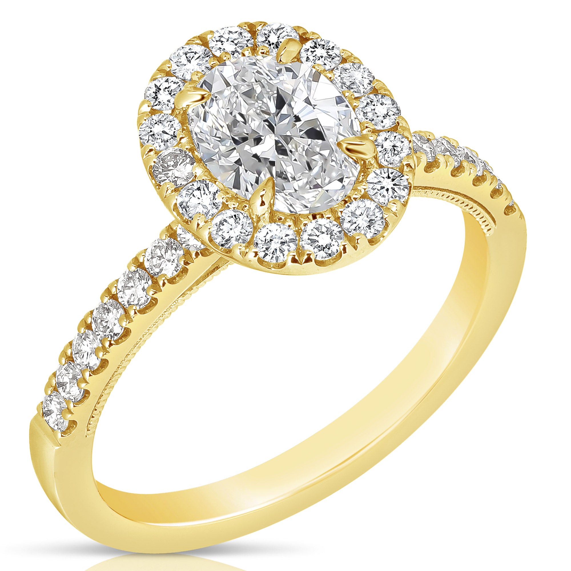 JustDesi Complete Engagement Ring Set With Lab-Grown Oval Diamond $3,995