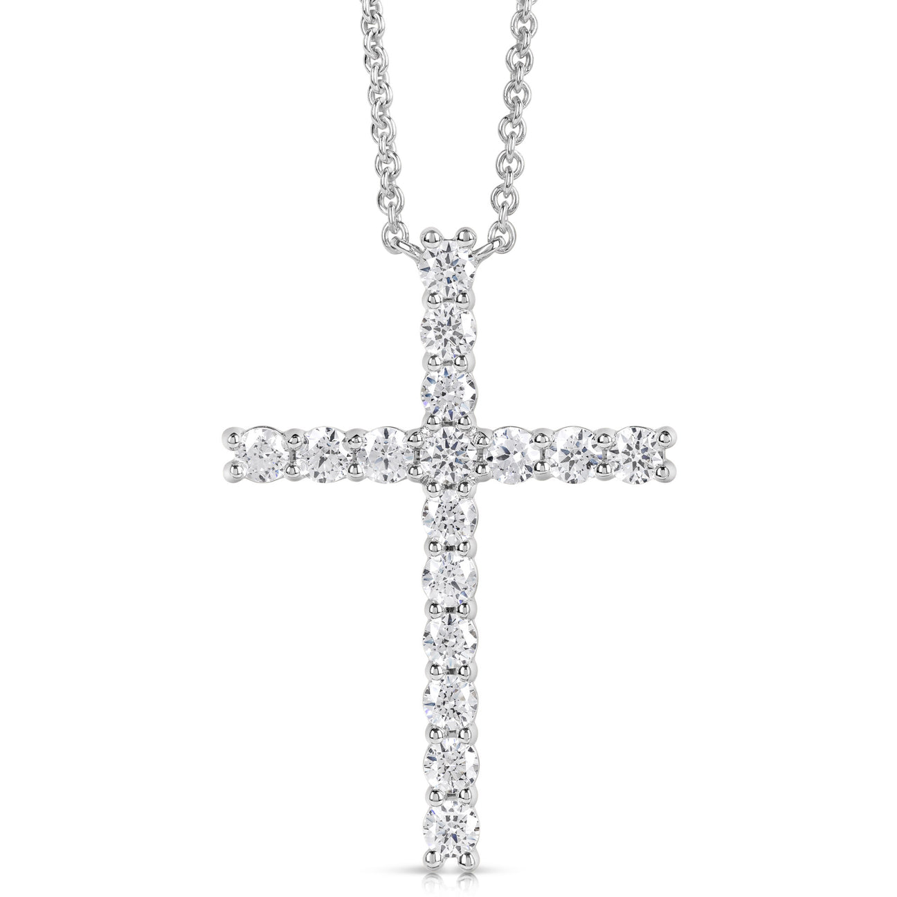 JustDesi Colorless Flawless Cross Pendant in White Gold