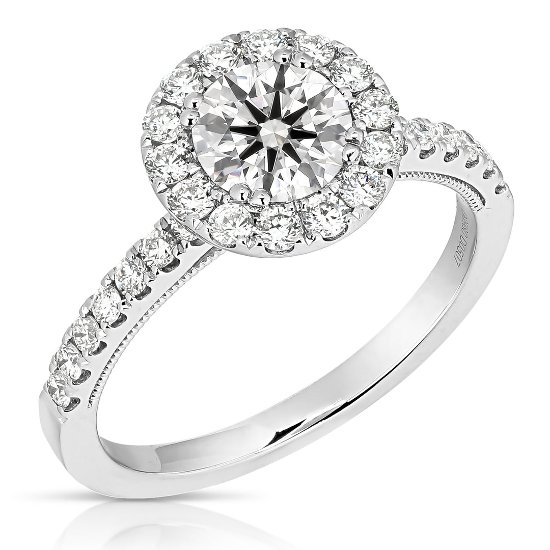 JustDesi Complete Engagement Ring in White Gold