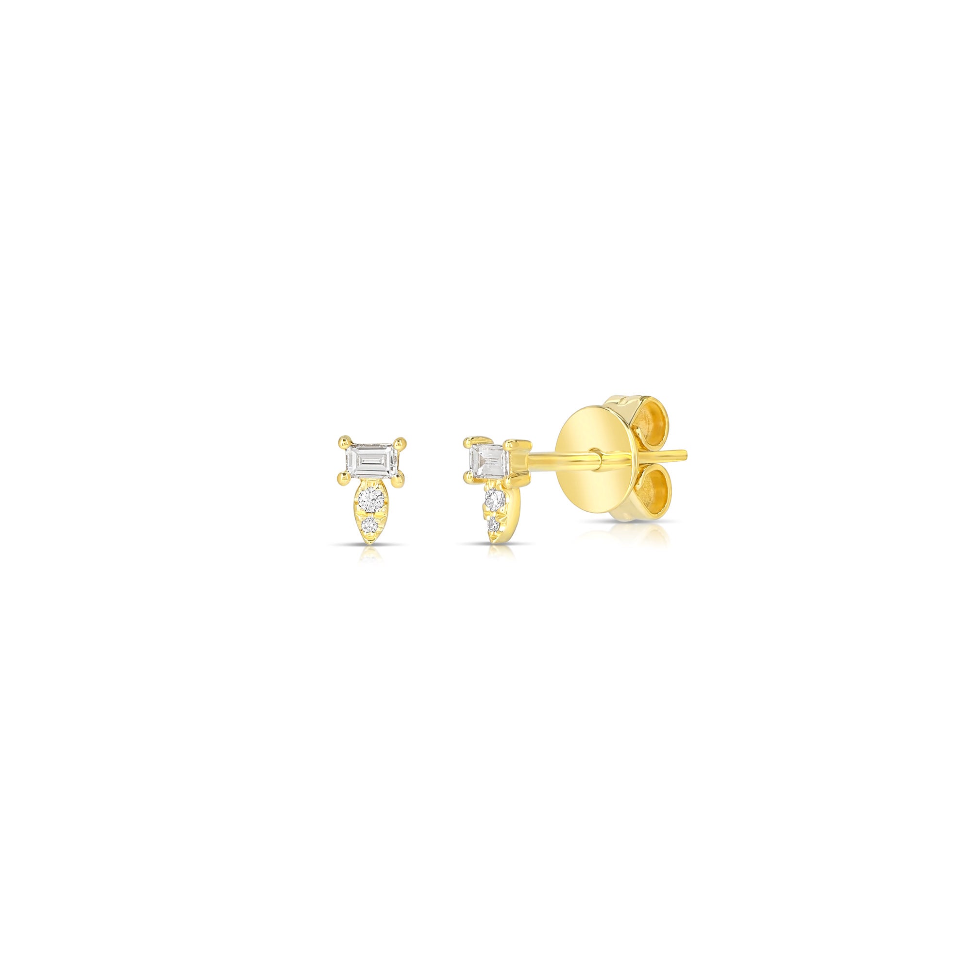 Diamond Tip Stud Earrings