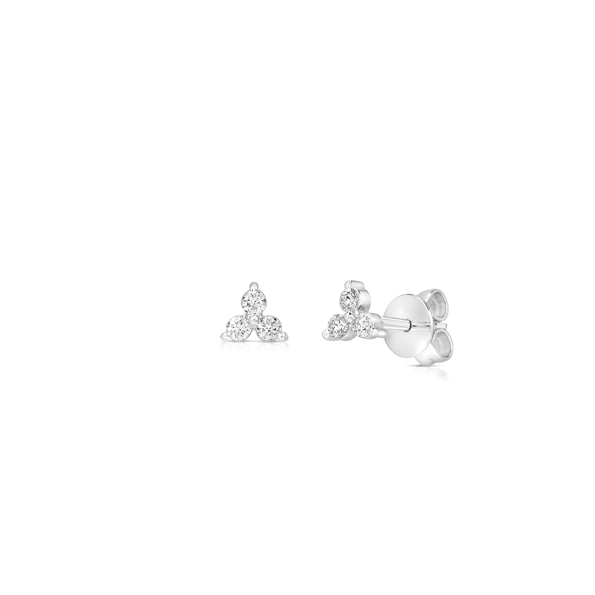 Three Stone Diamond Studs