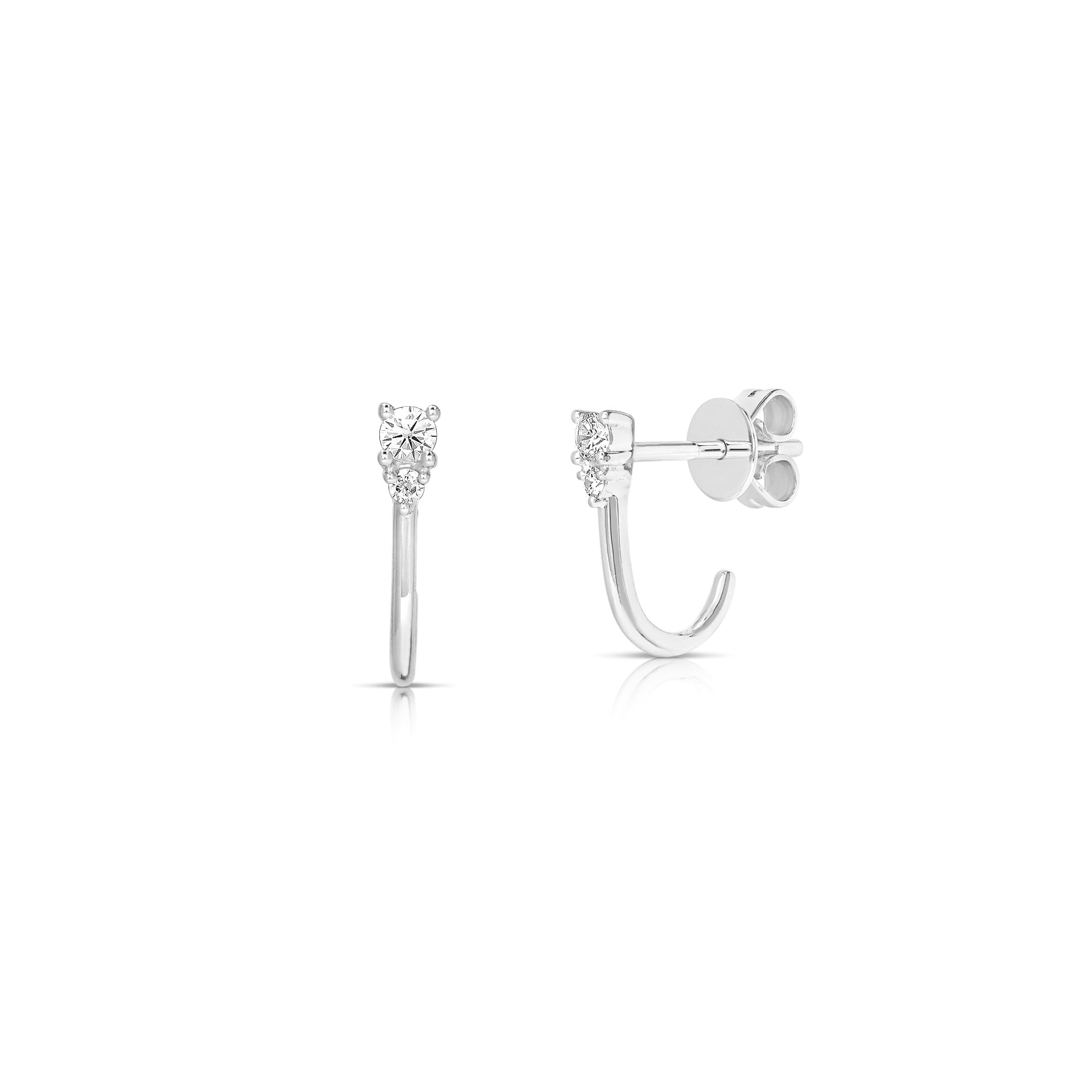 Ear Hook Diamond Studs