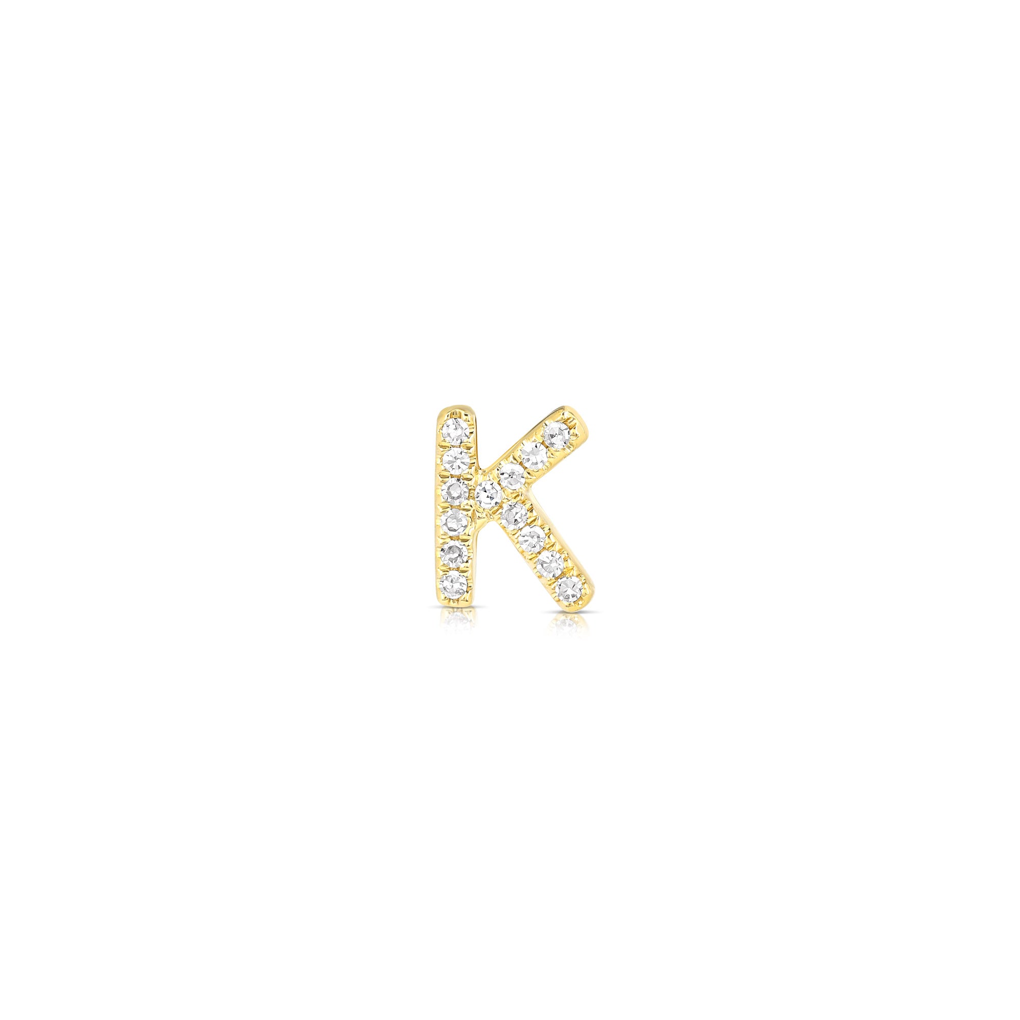 JustDesi Letter K Stud in Yellow Gold $145