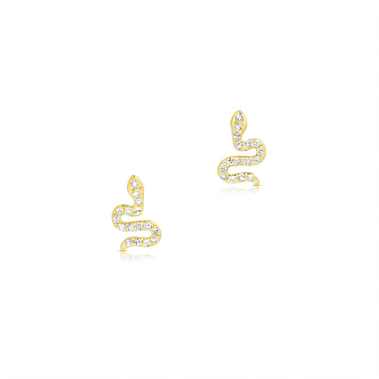 Full diamond snake-shaped earrings women's three-dimensional animal ear  clip golden snake earring retro ear bone clip cold wind earrings | SHEIN  EUQS