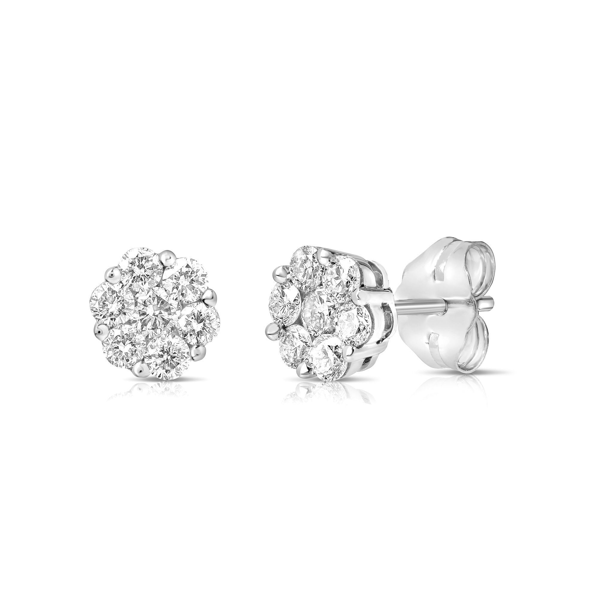 JustDesi ½ Carat Flower Studs in White Gold $795