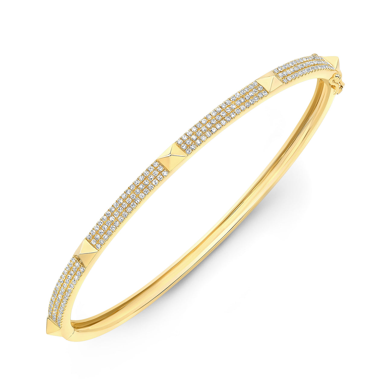 JustDesi Studded Bangle in Yellow Gold