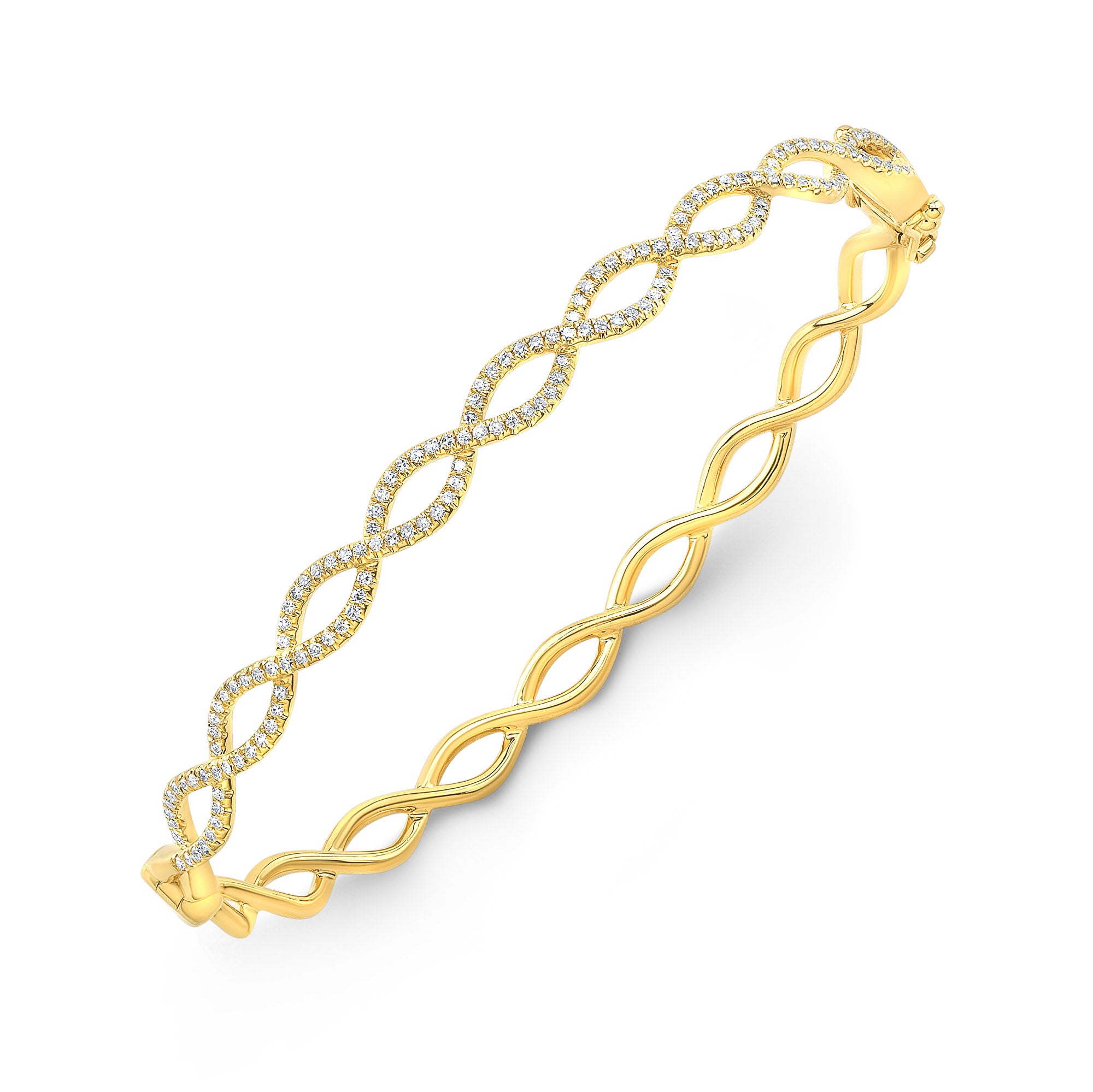 JustDesi Braided Diamond Bangle in Yellow Gold $2,095