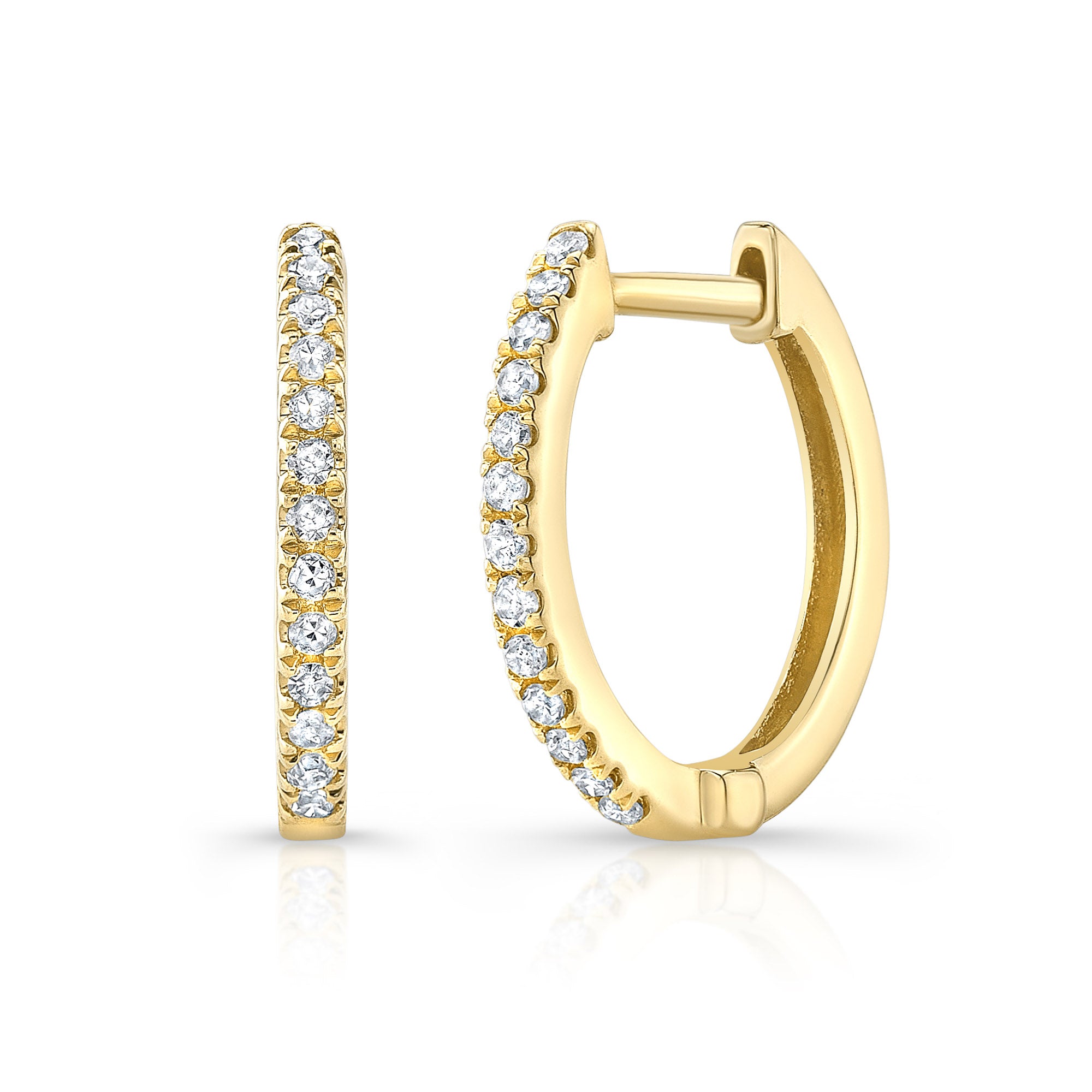 JustDesi Bestseller Huggie Hoops in Yellow Gold $395