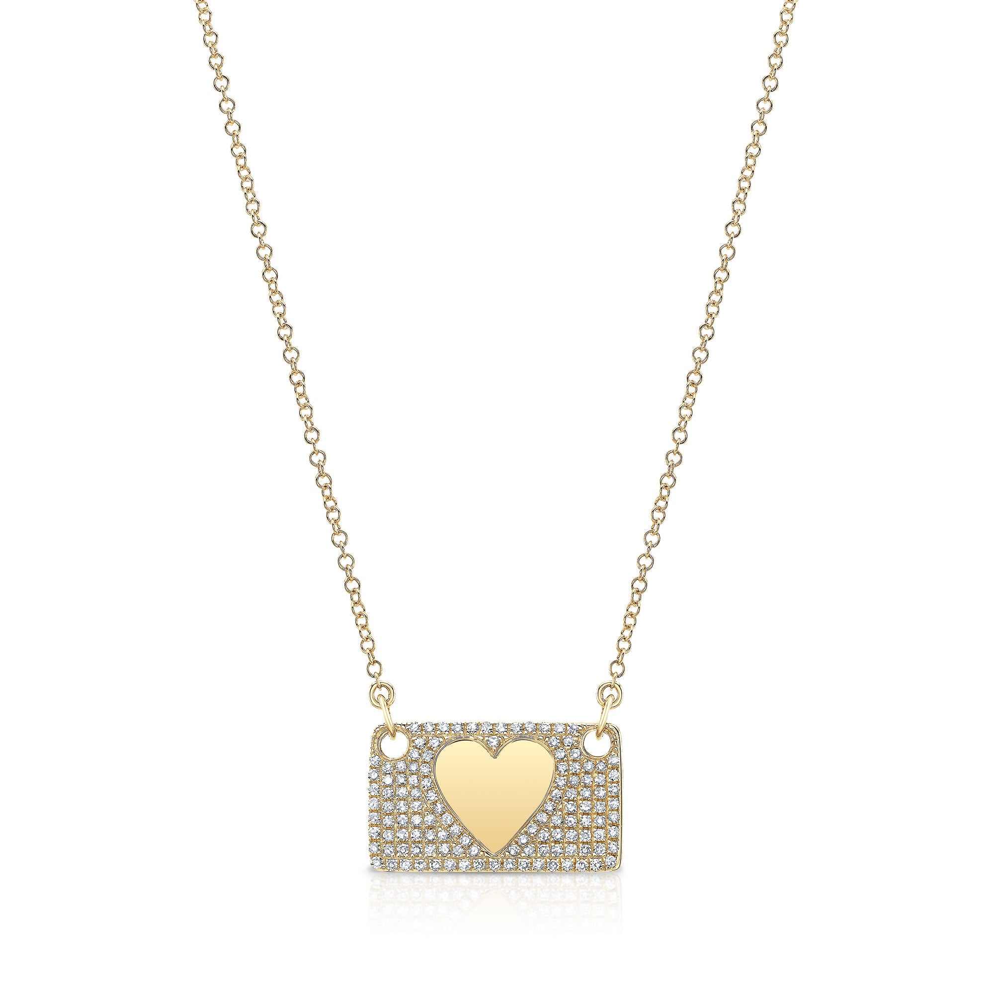 JustDesi Love Letter Necklace in Yellow Gold
