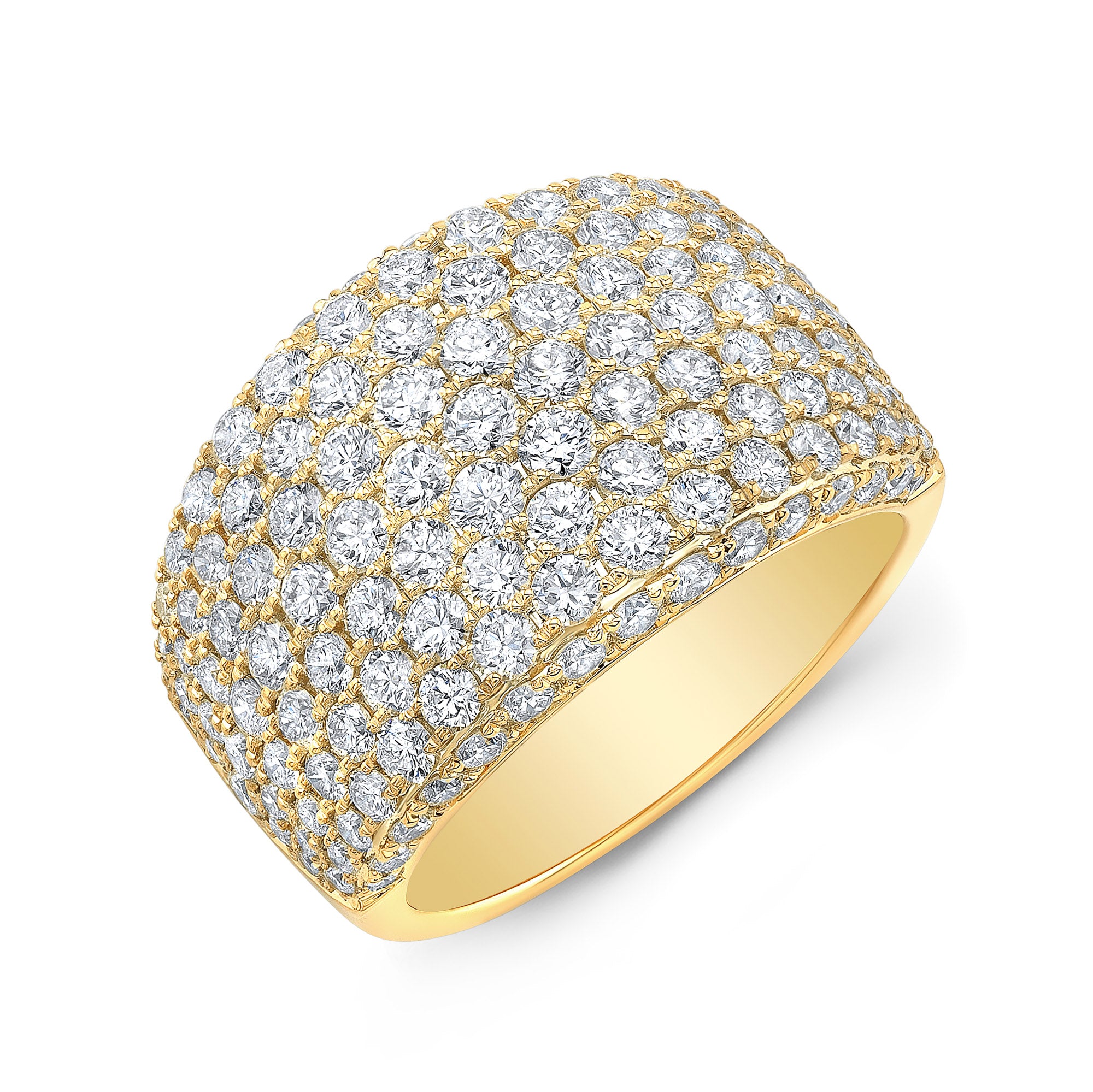 JustDesi Pave Diamond Eminence Ring in Yellow Gold