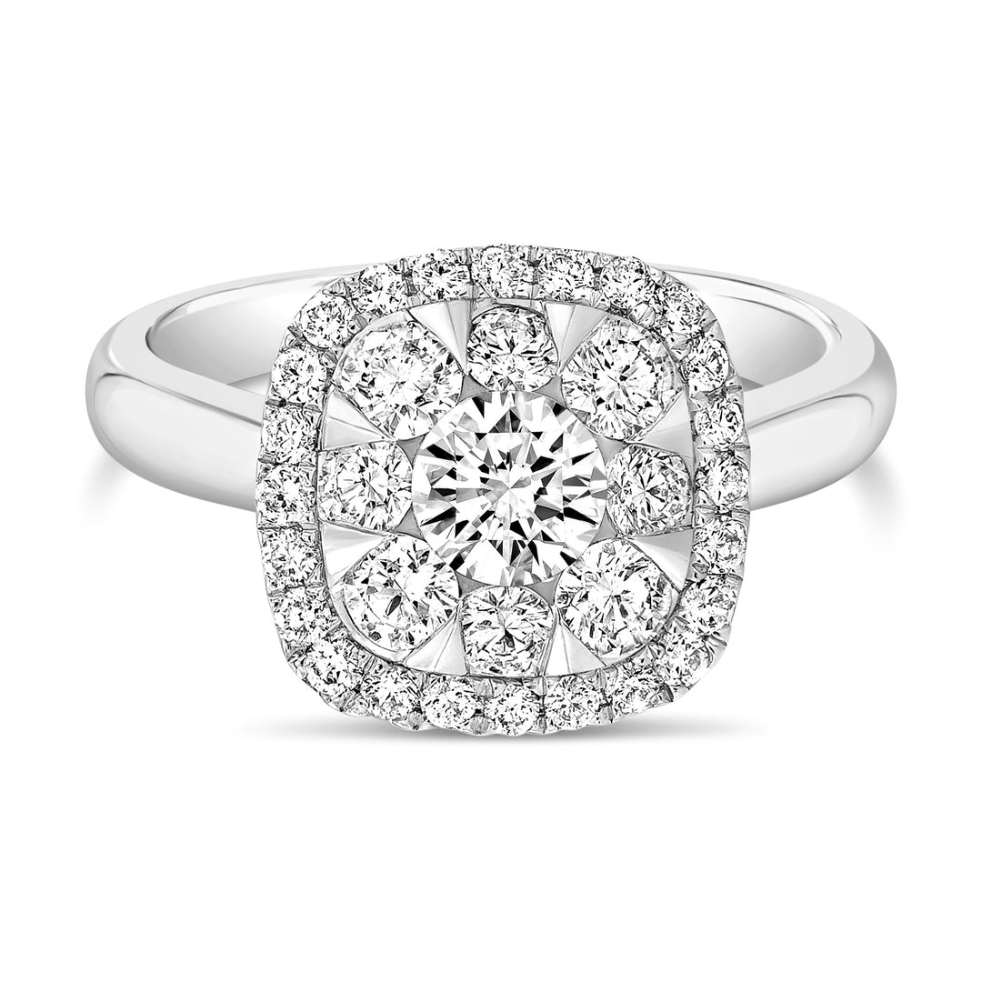 Cushion Cluster Diamond Cocktail Ring