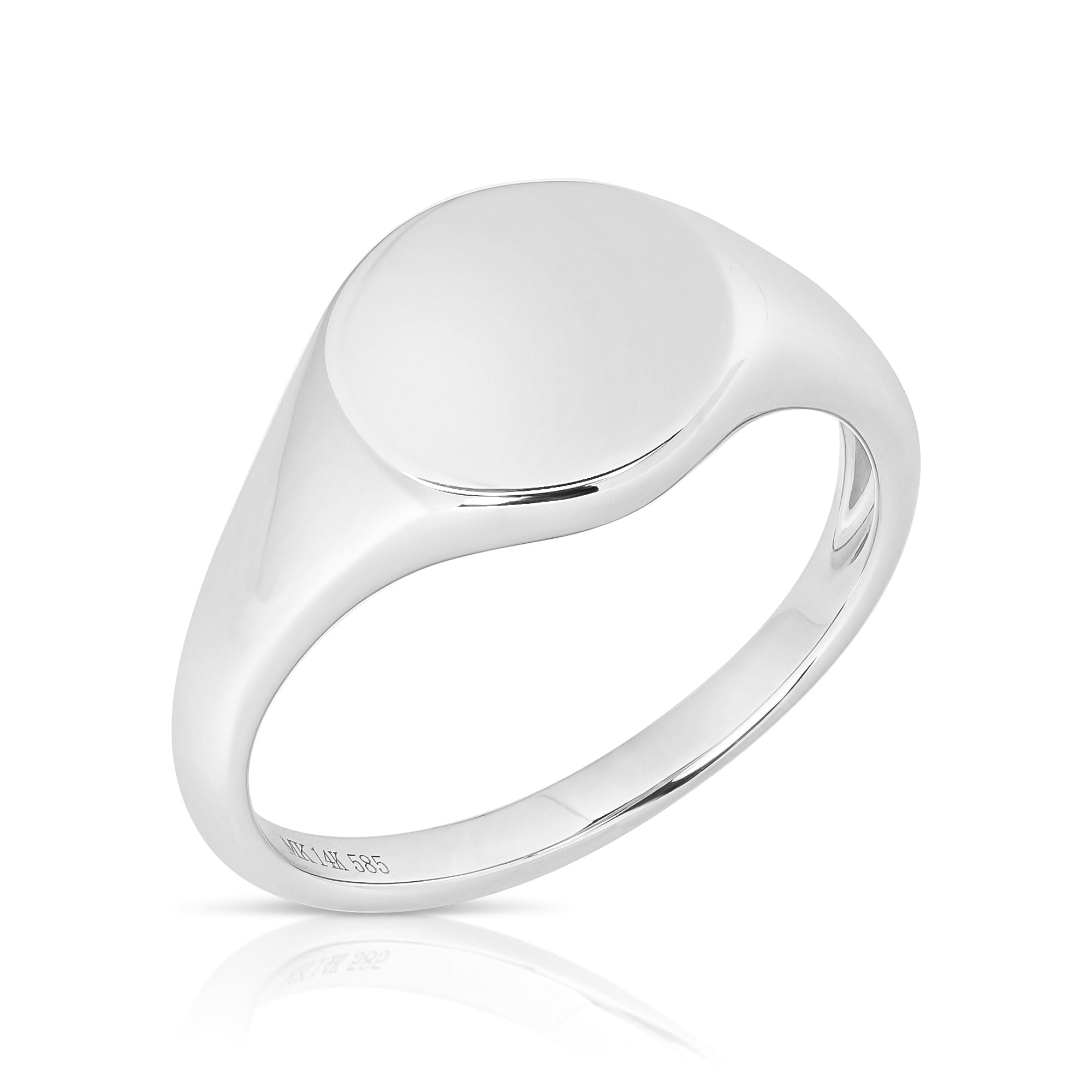 JustDesi Signet Pinky Ring in White Gold