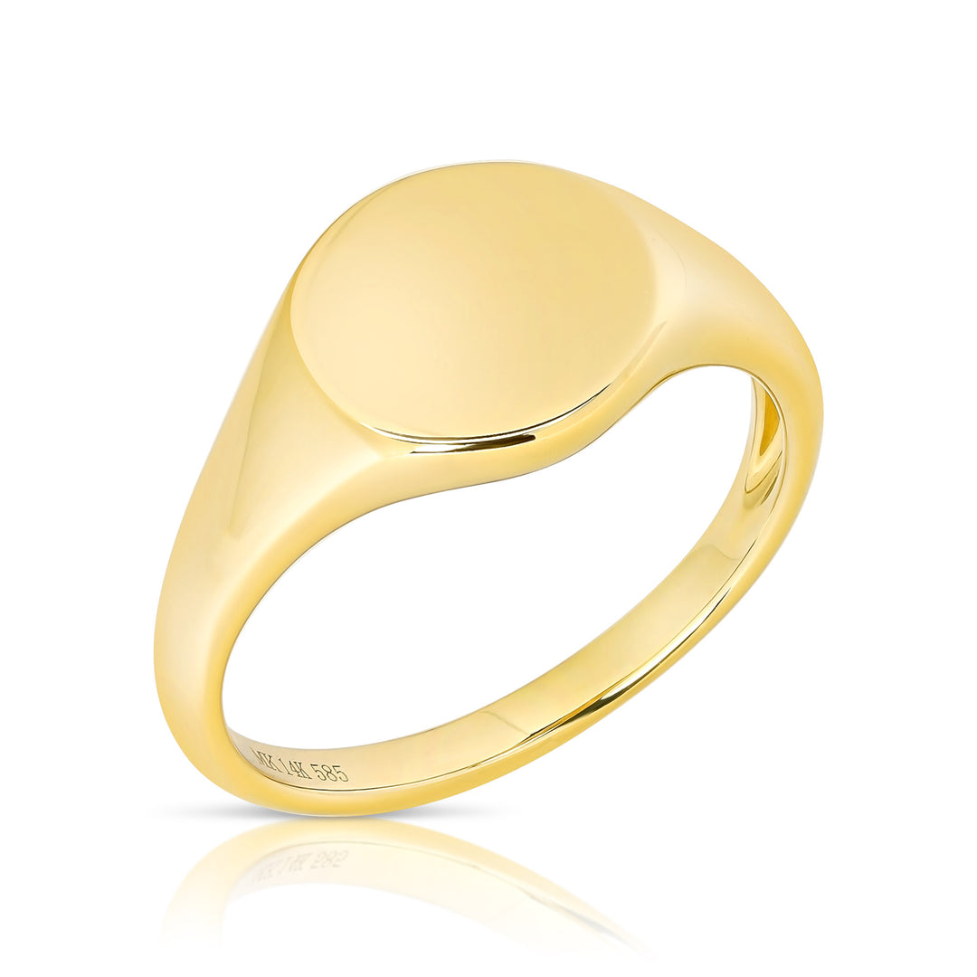 JustDesi Engravable Signet Ring in Yellow Gold