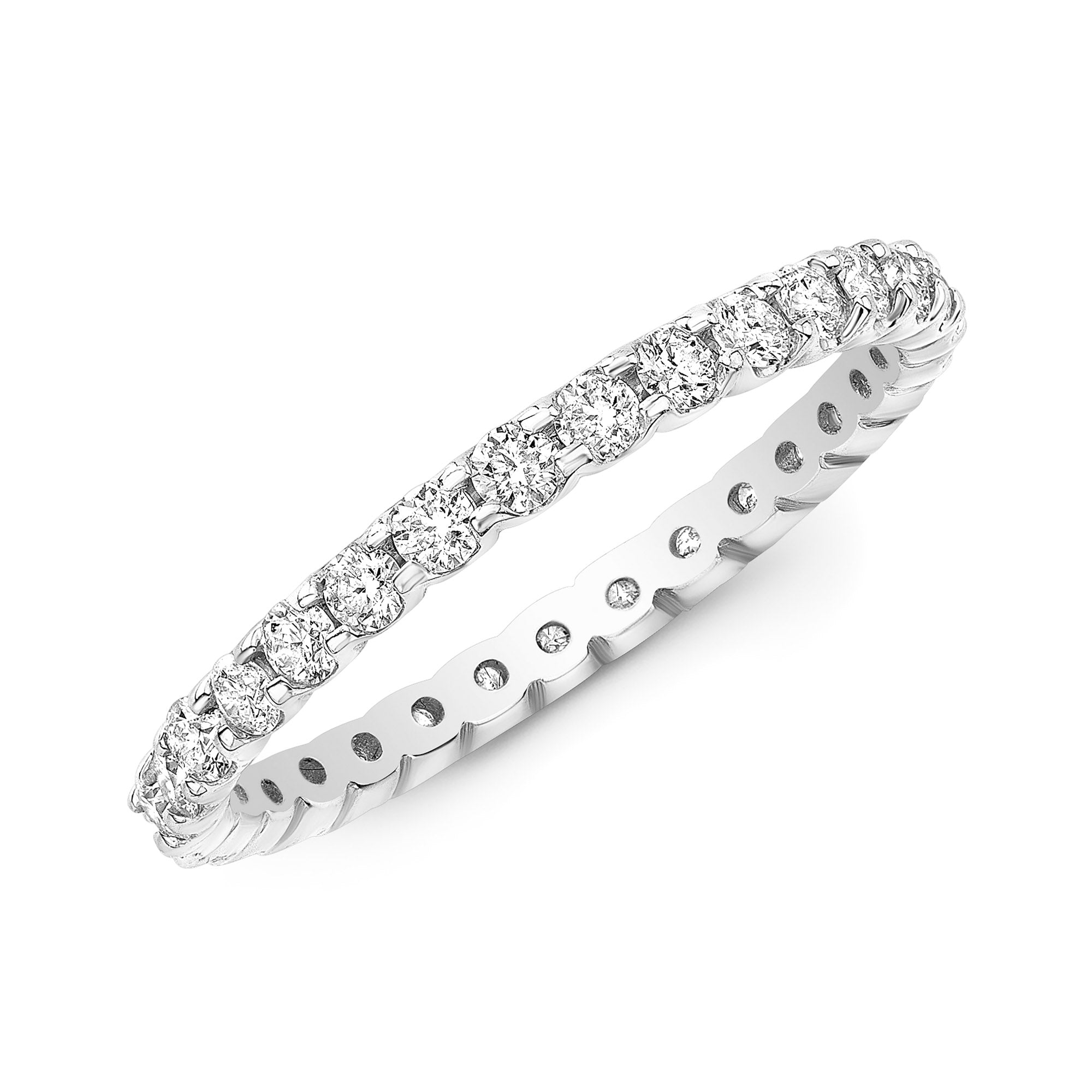 JustDesi Small Diamond Eternity Band in White Gold