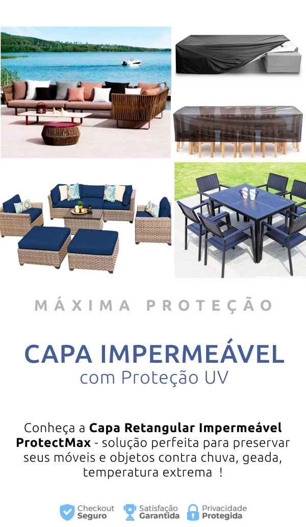 Capa Impermeável Retangular Cinza/Preta