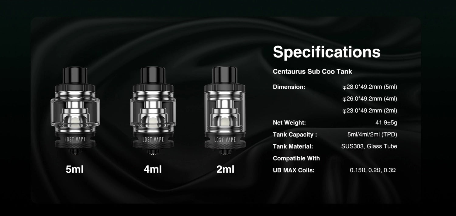 Lost Vape Centaurus M100 Box Mod Kit with Centaurus Sub Coo Tank