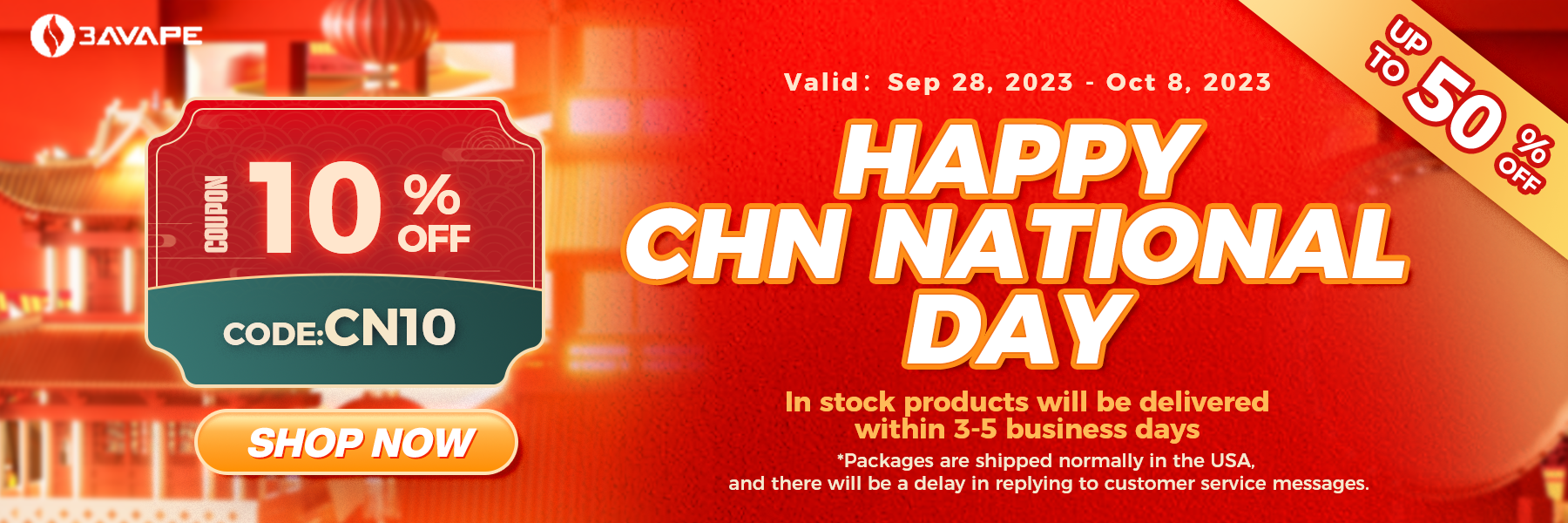 3avape CHN National Day SALE 2023