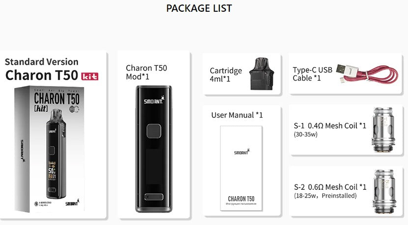 Smoant Charon T50 Pod System Kit 1500mAh