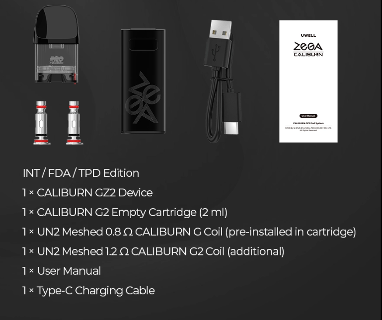 Uwell Caliburn GZ2 Pod Kit 850mAh