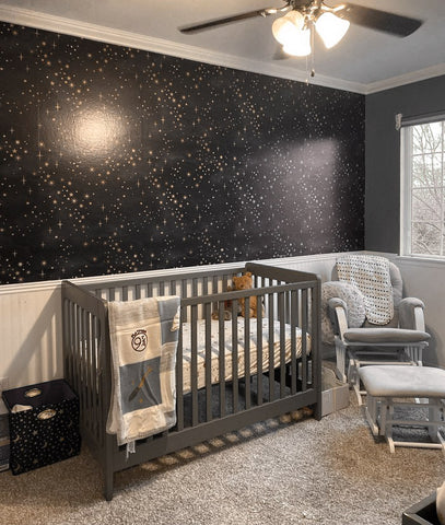 starry night pattern peel and stick wallpaper for kids