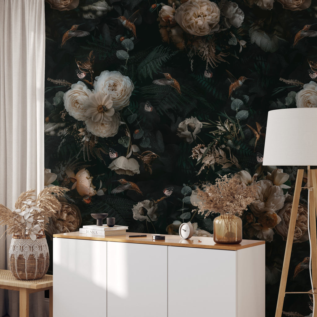 Floral  Black  Wallpaper  Home Decor  The Home Depot