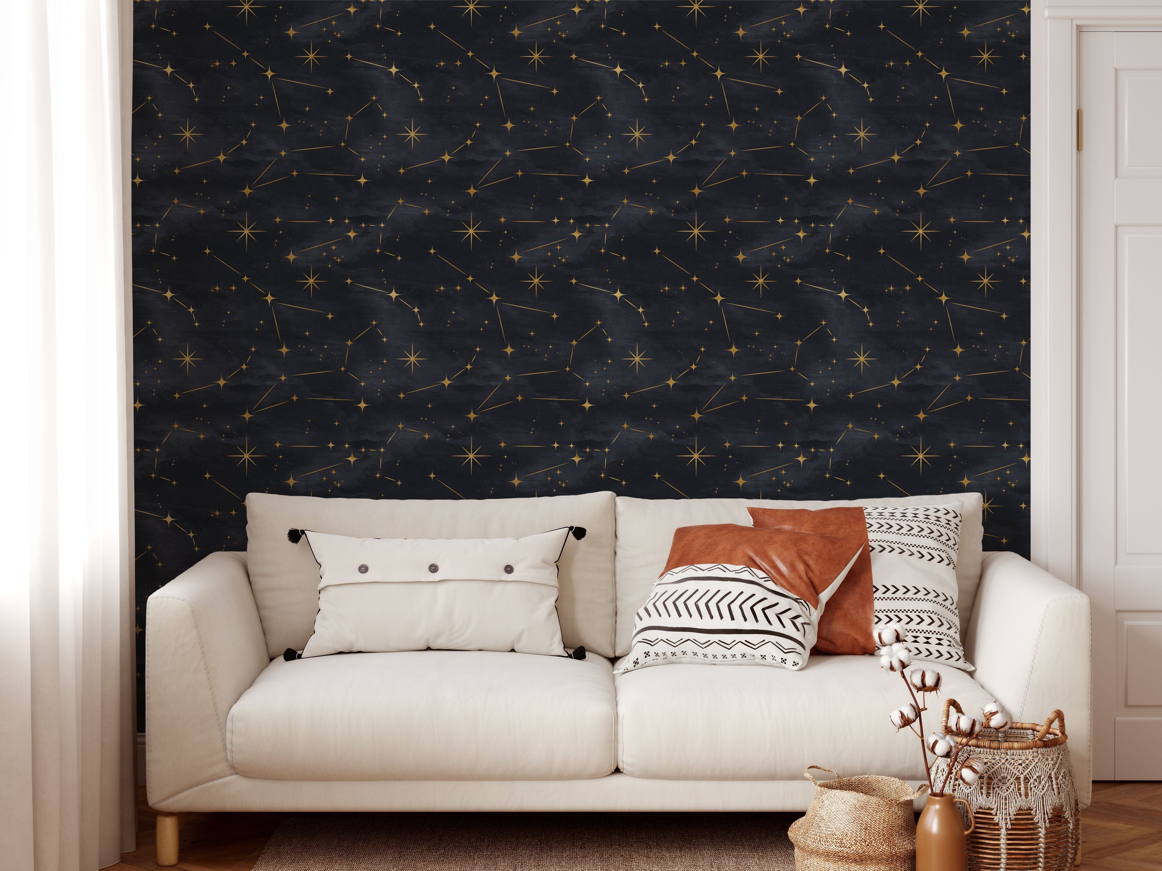 Starry Night Sky Galaxy Peel and Stick Wallpaper Mural – EazzyWalls