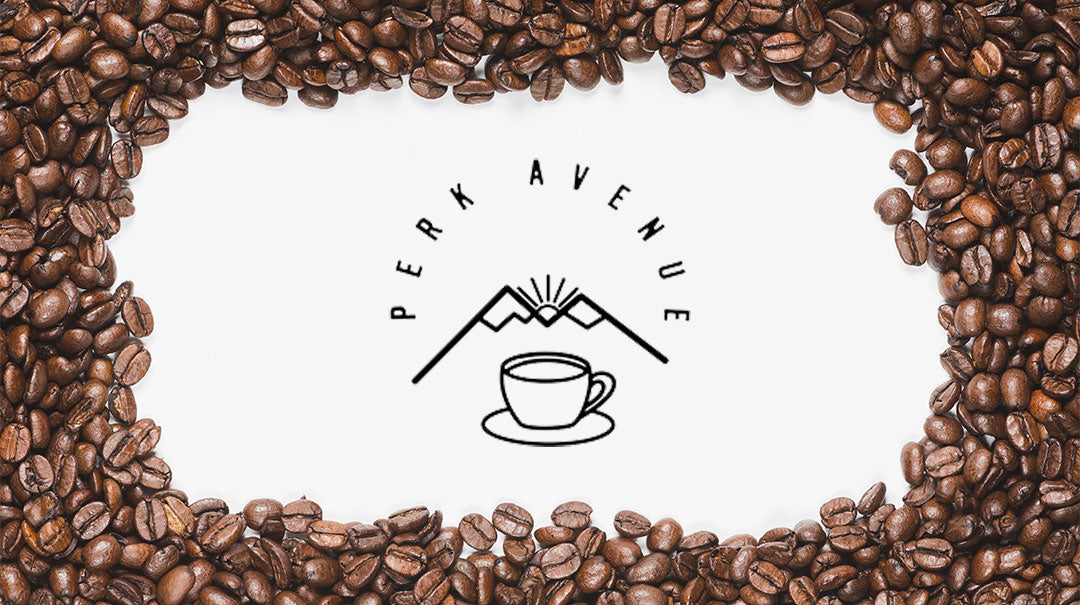Perk Coffee logo with coffee beans 