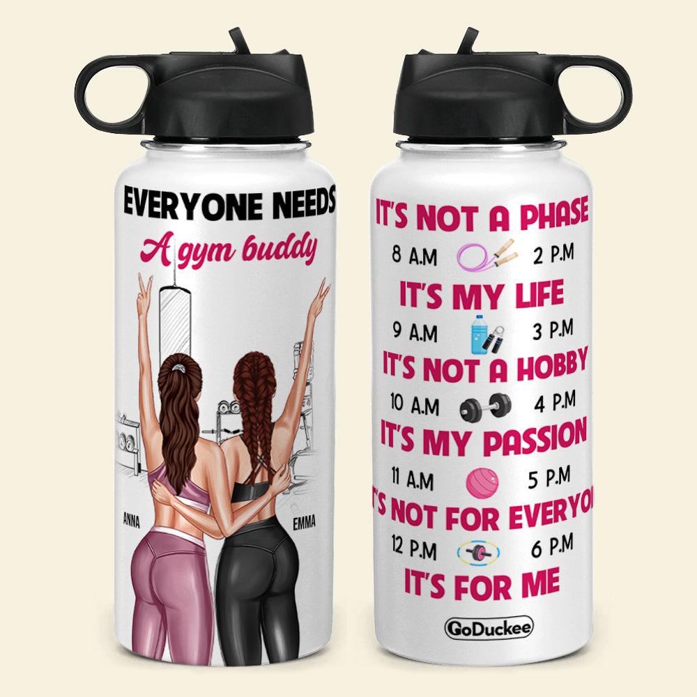 Personalized Female Gymer Water Bottle - My Daily Workout