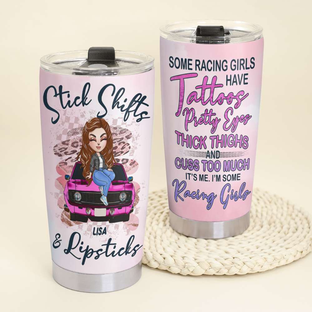 Personalized Racing Girl Tumbler - You Can Keep Your Stilettos