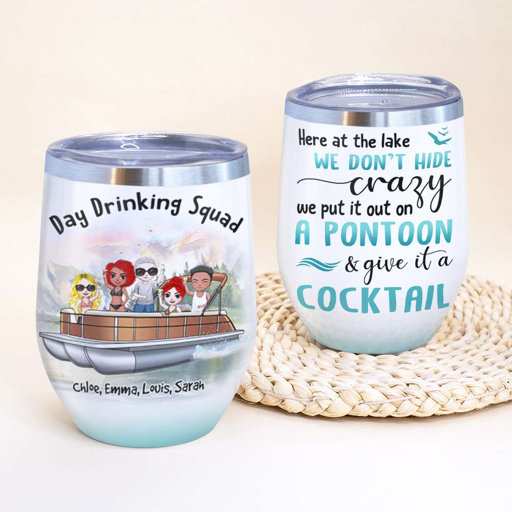 Classic Pontoon Girl - Insulated Cup - Wine Glass – Pontoon Girl