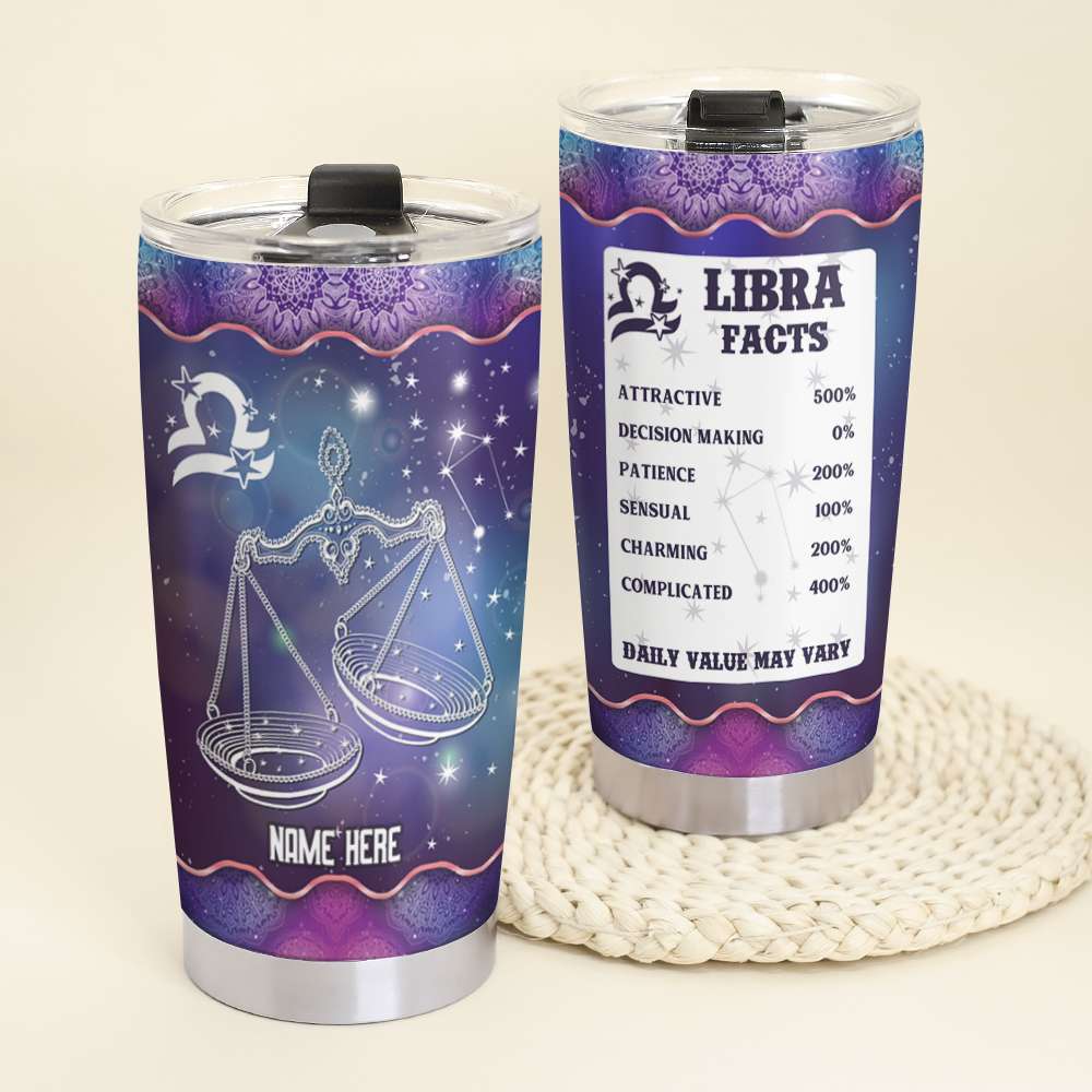 Zodiac Sign with Name Engraved Personalized Tumbler