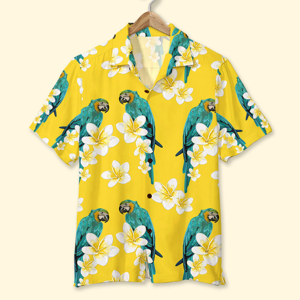 VINTAGE Hutspah Hawaiian Button Shirt Hummingbird Butterfly Parrot