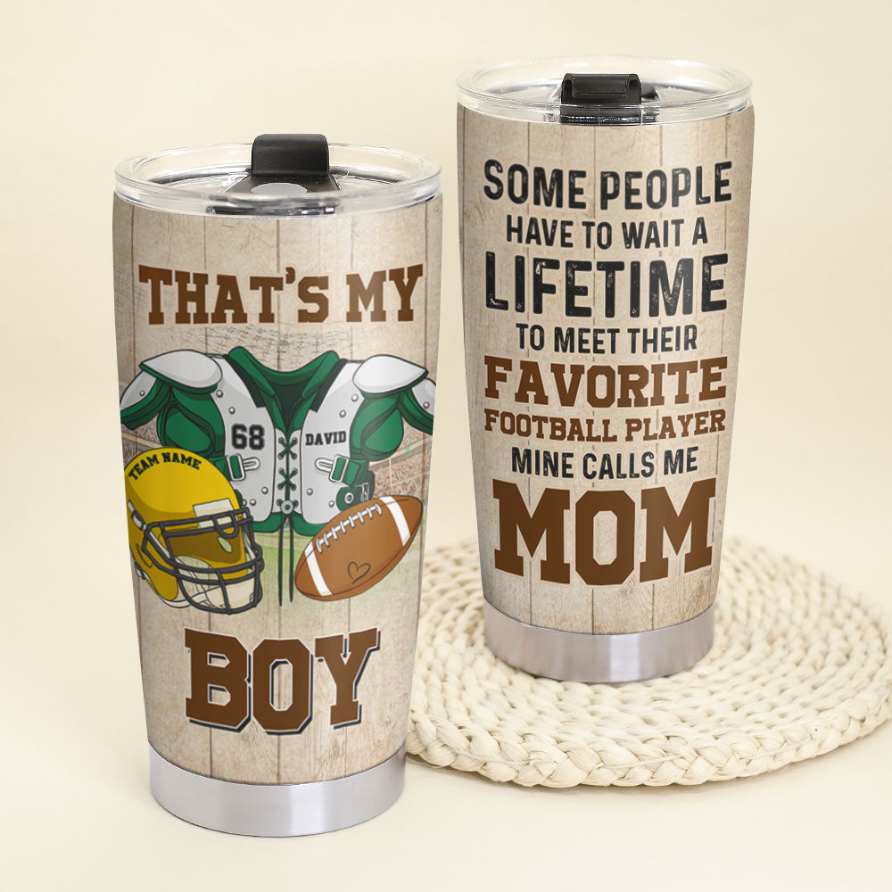 Personalized American Football Couple Tumbler - To Me You're