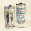Personalized Cycling Couple Tumbler - I Want To Hold Your Hand and Say: Baby, Let&#39;s Go Cycling