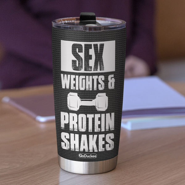 Personalized Gym Couple Tumbler Sex Weights And Protein Shakes Gym Co