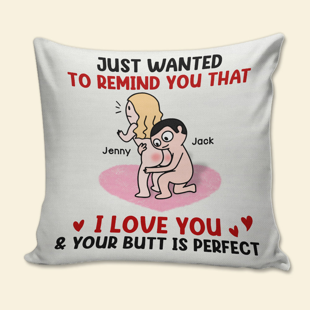 I love you, I love your butt print Throw Pillow for Sale by ToucanKrafts