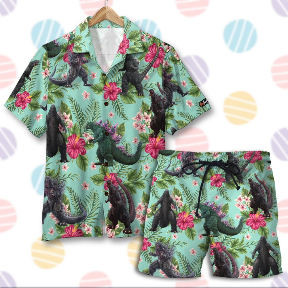 HOT Godzilla Tropical Floral Pattern Hawaii Shirt, Shorts2