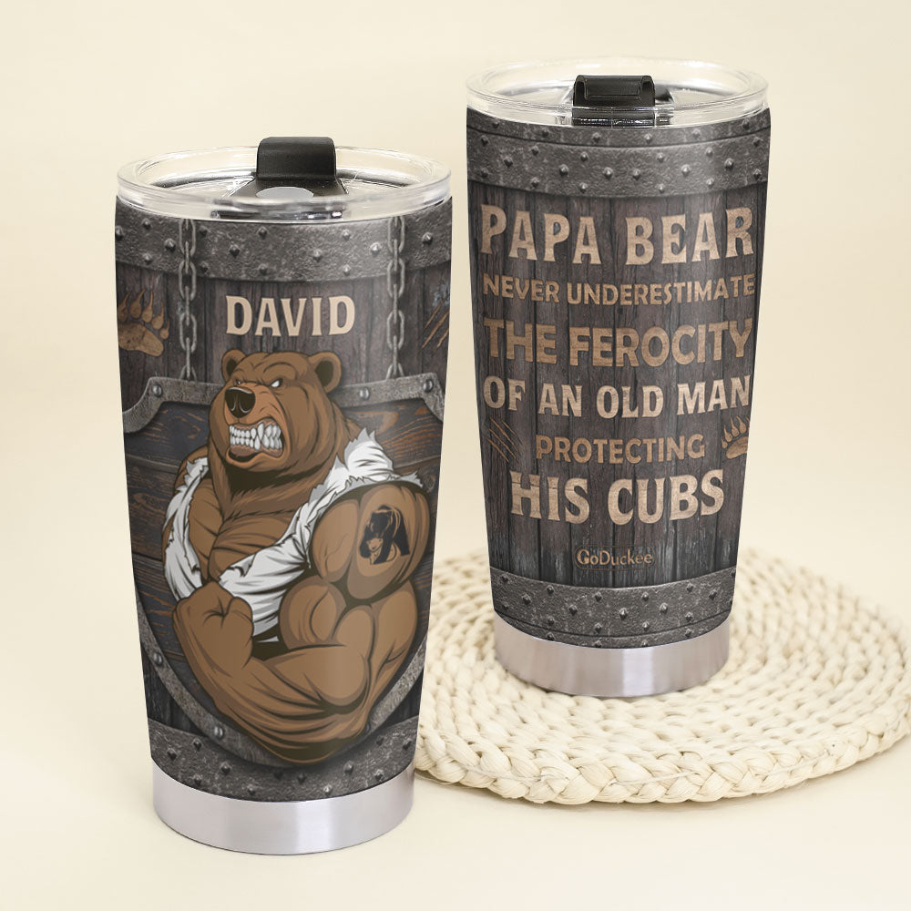 Papa Bear - Personalized Tumbler Cup - Father's Day, Birthday Gift For  Father, Dad, Dada, Daddy, Papa, Grandpa