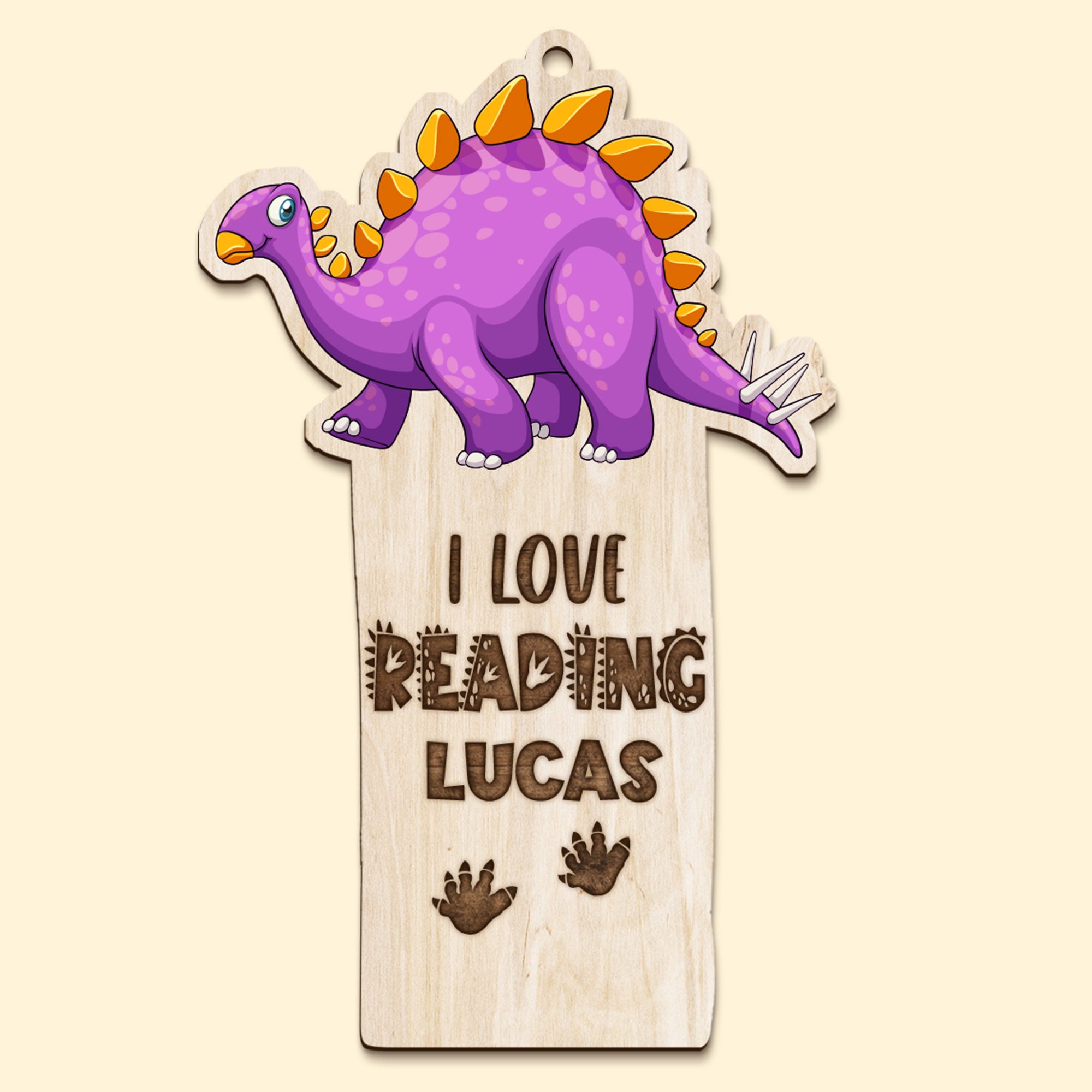 Reading Is Roarsome Personalized Dinosaur Wooden Bookmark Gift For