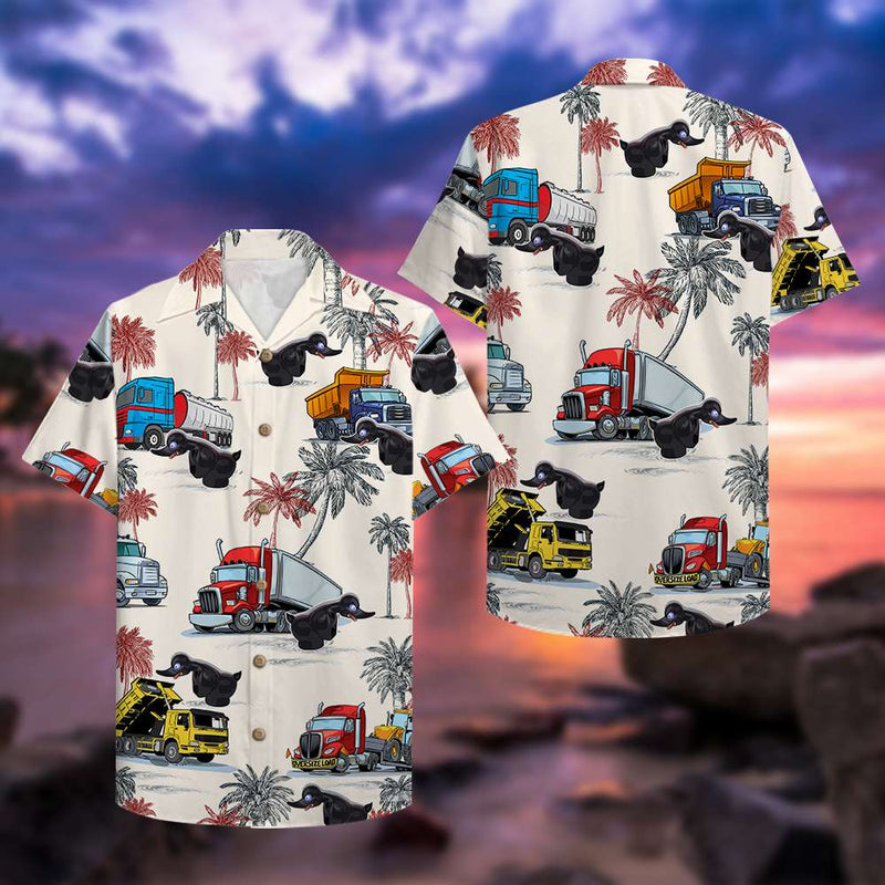 Trucker Truck pattern Hawaii Shirt - GoDuckee