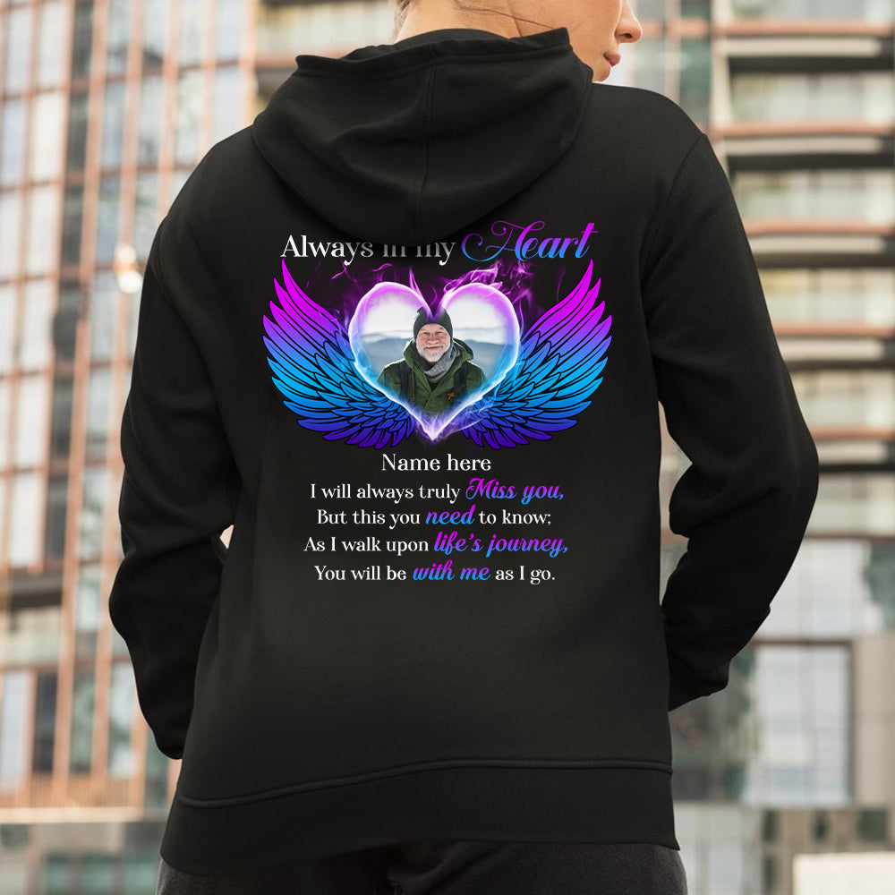 Personalized Memories Of Dadmomwifehusband In Heaven Ts Always In My Heart Custom Shirts