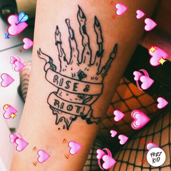 Rise and Riot Tattoo | Frizz Kid Art