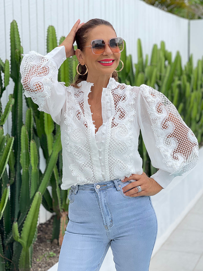 Victoriana Lace Blouse - White – Style Me Luxe
