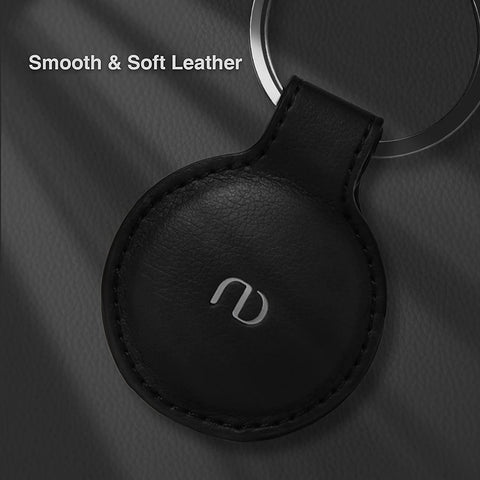 Nereides Fashion Design Leather AirTag Black Case
